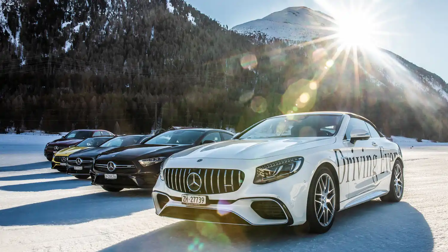 Gamme Mercedes-AMG sur Glace à St Moritz lors de l'AMG Performance Tour 2020