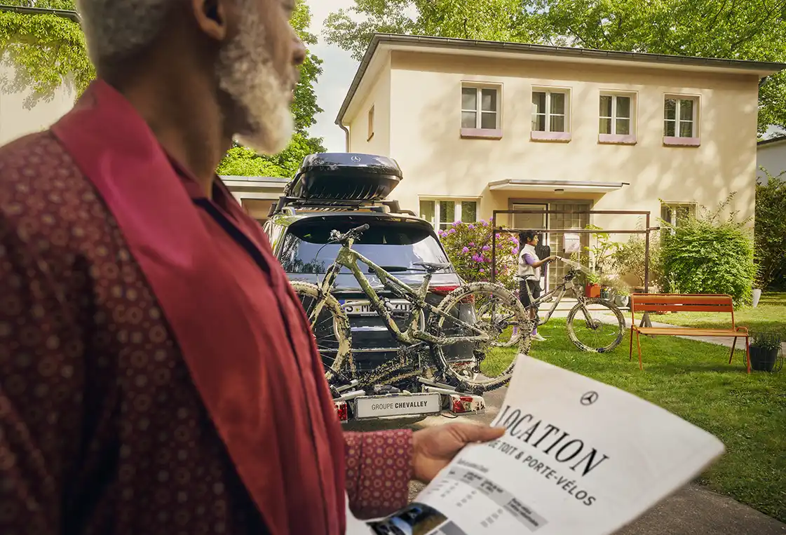 Location accessoires box de toit et porte-vélos Mercedes Groupe Chevalley