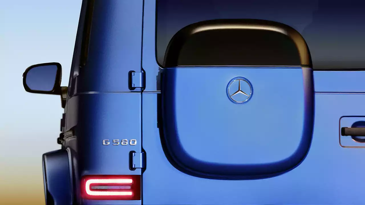 détail arrière de la Mercedes G 580 électrique