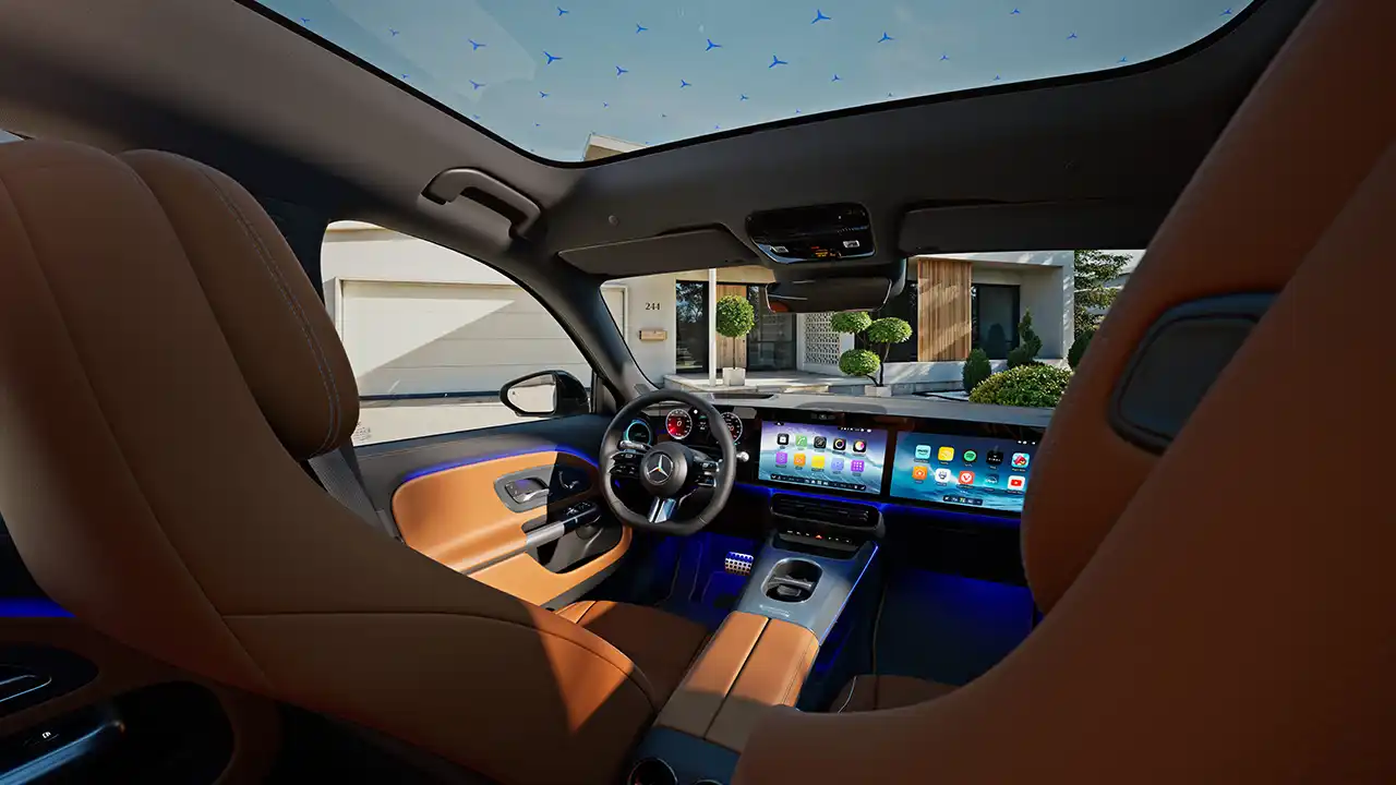 vue du cockpit du Mercedes GLB à Genève Groupe Chevalley