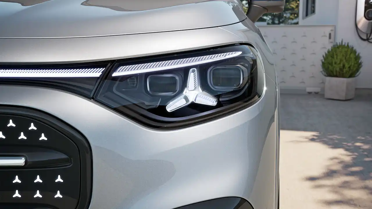 détail de phares led du  SUV Mercedes-Benz GLB électrique Groupe Chevalley