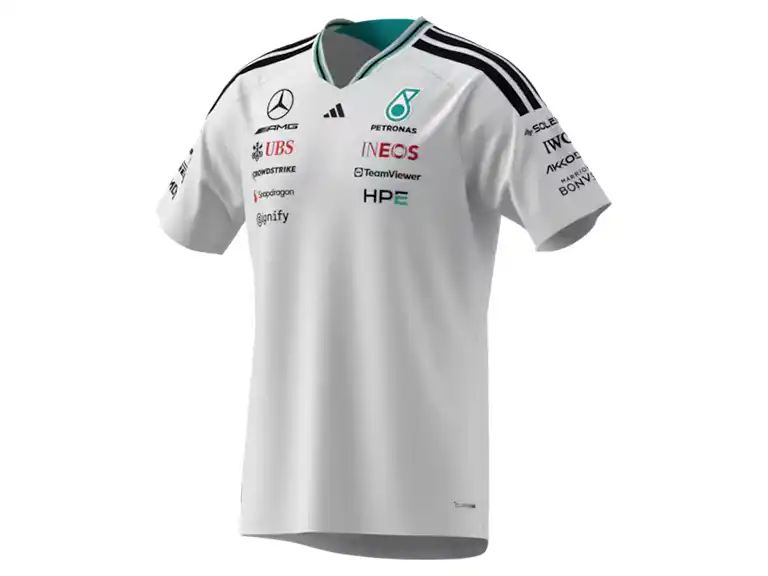 T-shirt homme Pilote Authentic Mercedes-AMG F1 blanc