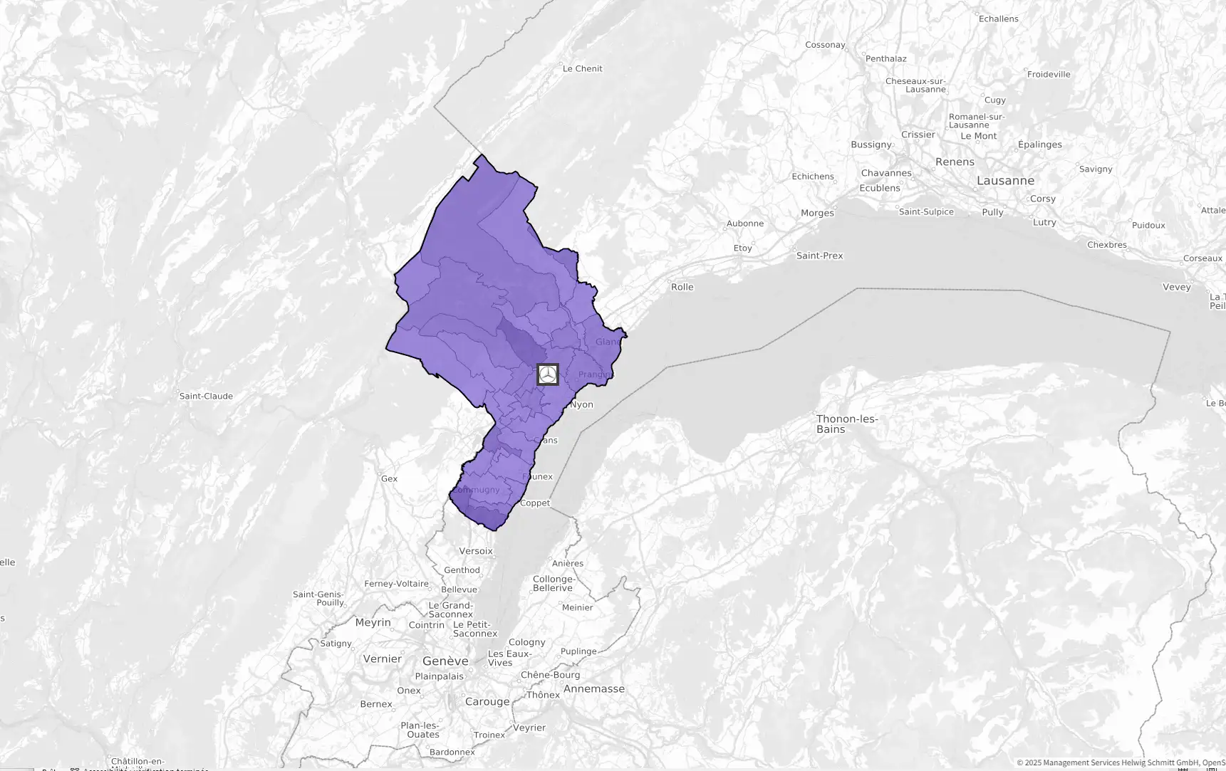 Carte du district de Nyon